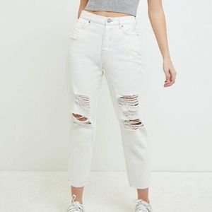 Pacsun White High Waisted Straight Leg Jeans
